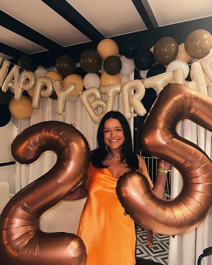 Coffee Brown Number 7 Balloon 40 Inch, 7 Balloon Number, 7th Birthday Decorations, Coffee Brown Party Supplies for Boys Girls