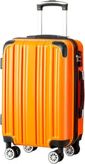 Coolife Luggage, Suitcase with Durable and Lightweight, Checked Luggage with PC+ABS Hardshell, Dual Spinner Wheels, TSA Lock, and YKK Zipper (orange new, M(24in))