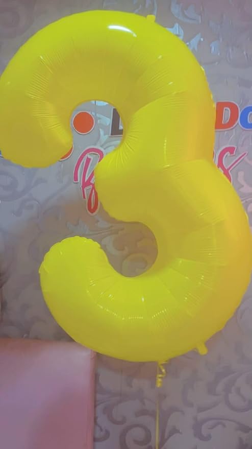 Yellow Number 7 Balloon 40 Inch, 7 Balloon Number, 7th Birthday Decorations, Yellow Party Supplies for Boys Girls
