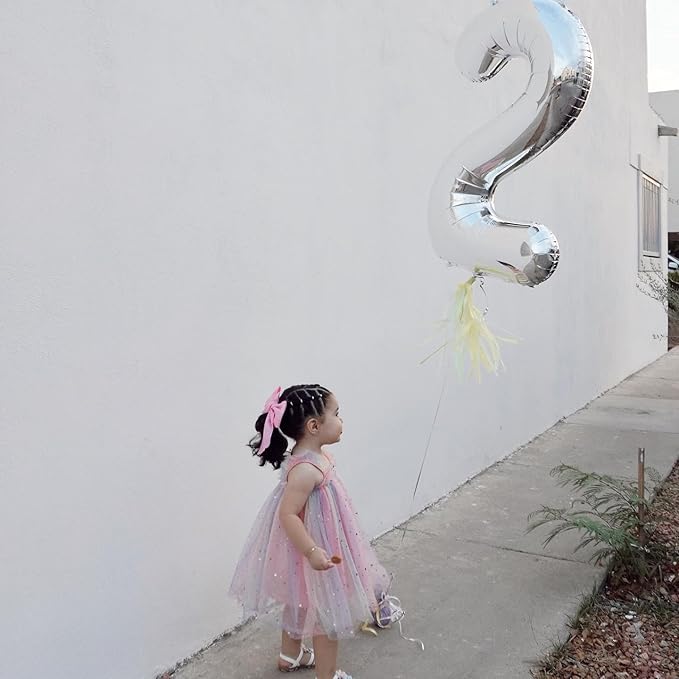 Silver Number 3 Balloon 40 Inch, 3 Balloon Number, 3rd Birthday Decorations, Silver Party Supplies for Boys Girls