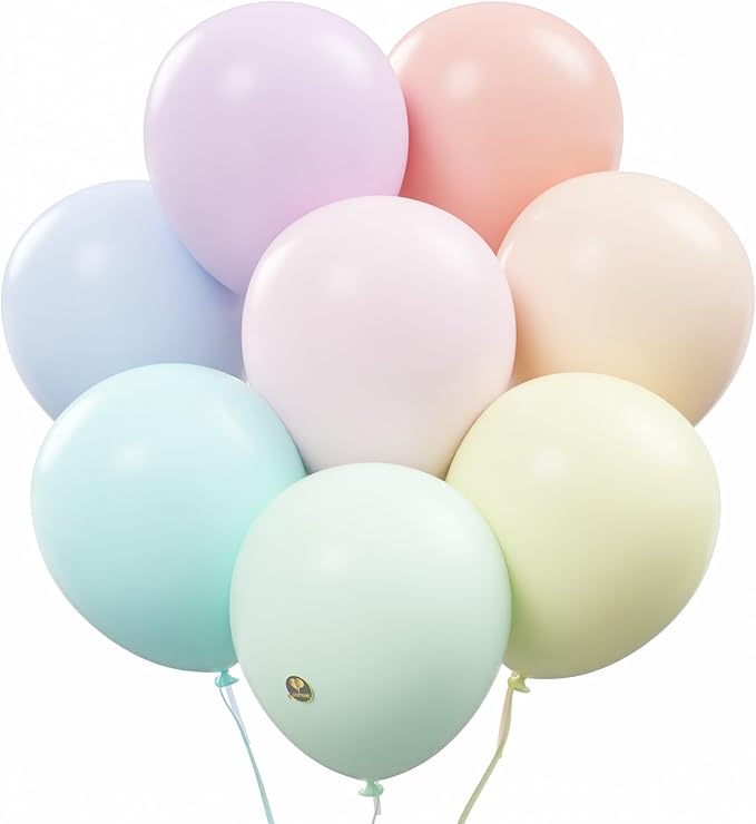 AFTERLOON® Biodegradable Mini Balloons 50 pcs Pastel Assorted 5 Inch, Matte Color Thickened Extra Strong Latex Helium Float, Baby Shower Gender Reveal Wedding Birthday Party Decorations Rainbow