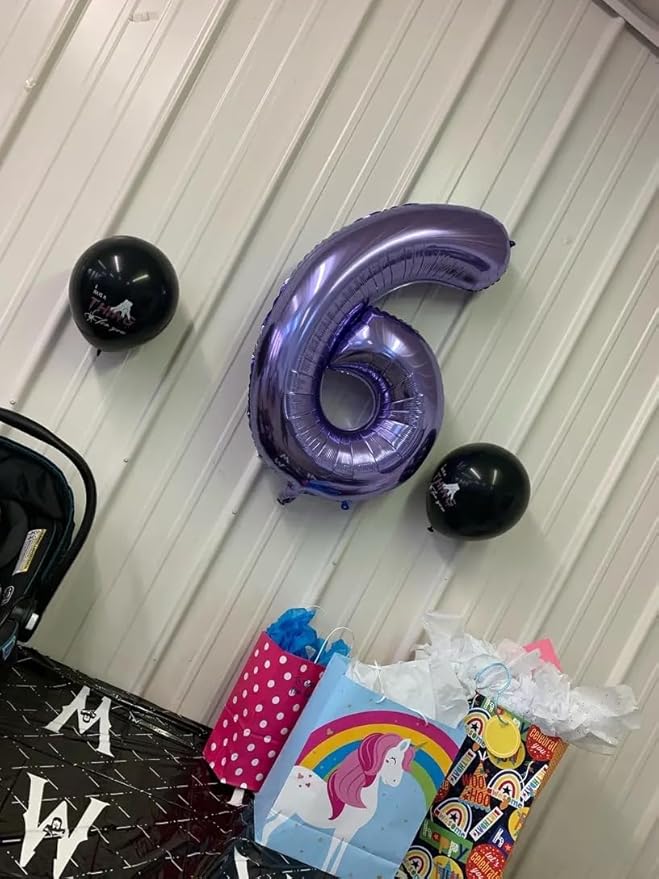 Purple Number 17 Balloon 40 inch, 17 Number Balloons, 17th Purple Birthday Decorations, 17 Year Old Girls Boys Party Supplies