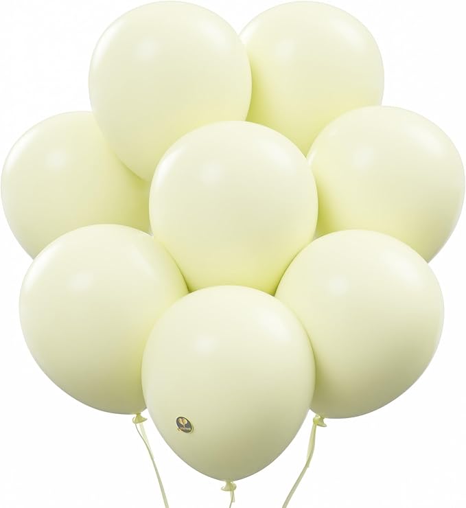 AFTERLOON® Biodegradable Balloons 50 pcs Pastel Yellow 10 Inch, Matte Color Thickened Extra Strong Latex Helium Float, Colorful Bulk Color ballon baloon Globos Para Decoration De Fiestas Kids