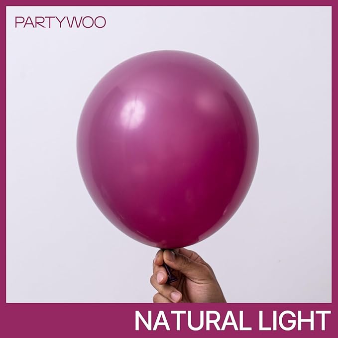 PartyWoo Dark Purple Balloons 50 pcs 12 Inch Dark Magenta Plum Latex Helium Balloons for Graduation Baby Shower Gender Reveal Wedding Butterfly Halloween Birthday Party Decorations Purple-F13