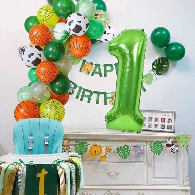 TONIFUL 40 Inch Large Green Numbers Balloons 0-9, Number 7 Digital 7 Helium Foil Mylar Big Number Balloons for 2026 Graduation New Year Eve Birthday Party Anniversary Supplies Decorations