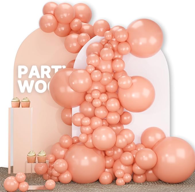 PartyWoo Peach Balloons 140pcs Different Sizes of 18 12 10 5 Inch Light Orange Blush Pink Latex Balloon Arch Kit for Wedding Bridal Shower Baby Shower Birthday Party Decorations Orange-Y21