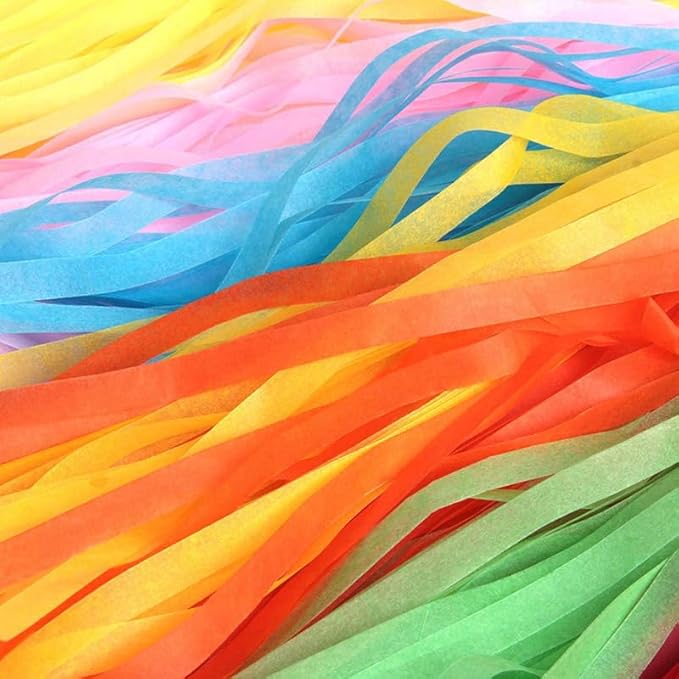 Blue Paper Tassel Garland Banner - Tri-Color Handmade Tassels for Party Decorations, Beach Wedding Backdrop, DIY Crafts (30-Pack)