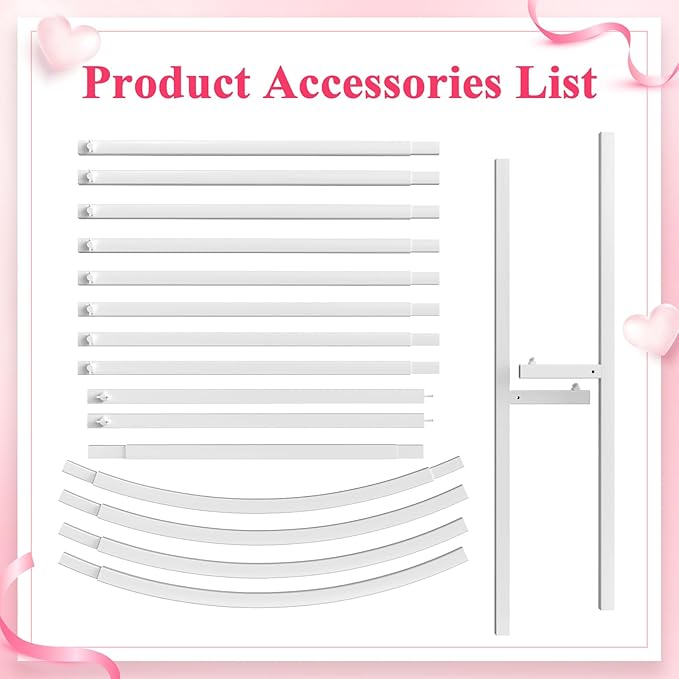 Wokceer Wedding Arch Backdrop Stand 6.6 FT White Metal Arch Chiara Backdrop Stand for Wedding Ceremony Birthday Party Photo Booth Outdoor Indoor Garden Balloon Arch Decoration
