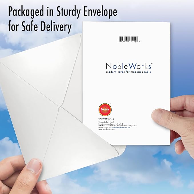 NobleWorks - Funny Birthday Greeting Card with 5 x 7 Inch Envelope (1 Card) Animal Lovers Puppy Bday Dog DNA Test C7909BDG