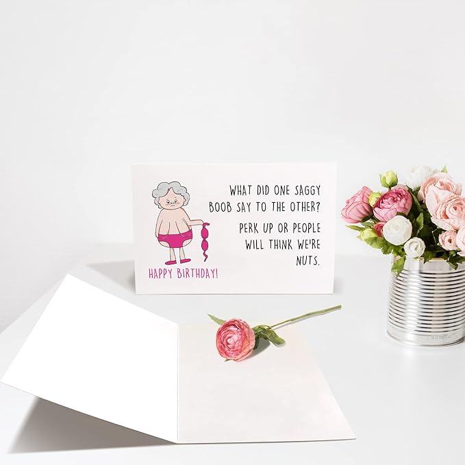 Chenive Hilarious Birthday Card for Her, Rude Birthday Card for Women, Happy 50th 60th 70th Birthday Card for Female Friend