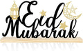 COCHIE Metal Eid Mubarak Sign, Ramadan Decorations for Home, Shelf, Mantel, Indoor, Moon Star Eid Decor, Eid Mubarak Ramadan Table Top Party Decoration (Eid)