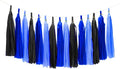Dark Blue,Light Blue and Black Tassel Garland Banner Paper Tassels for Birthday Party Decorations,Pack of 15