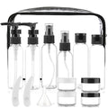 Cosywell Travel Size Bottles for Toiletries 15 Pack 2oz TSA Approved Toiletry Bottles Leak Proof Travel Kit for Women Men TSA Clear Toiletry Bag Shampoo Lotion Skincare Cosmetic Container(Black)