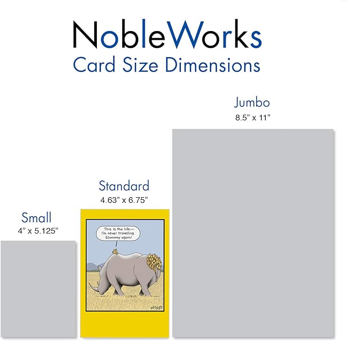 NobleWorks - 1 Hilarious Cartoon Birthday Card with Envelope - Funny Cartoons, Bday Congrats Greeting - First-Class Birds C3347BDG