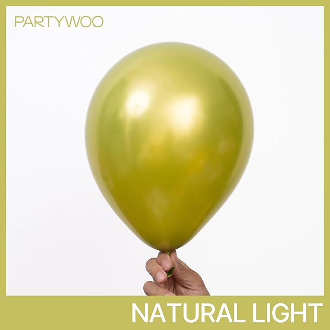 PartyWoo Metallic Lime Green Balloons 140pcs Different Sizes Pack of 18 12 10 5 Inch Metallic Light Pastel Green Balloon Arch Kit for Spring Forest Theme Birthday Tea Party Decorations Green-G109