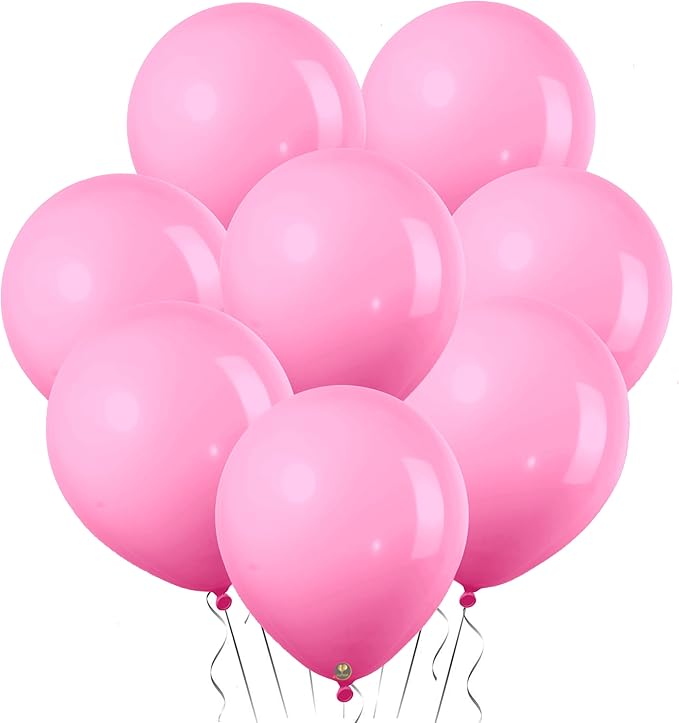 AFTERLOON® Biodegradable Mini Balloons 50 pcs Pink 5 Inch, Matte Color Thickened Extra Strong Latex Helium Float, Baby Shower Gender Reveal Garland Arch Wedding Kids Birthday Party Decorations
