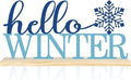 COCHIE Metal Hello Winter Sign, Snowflake Table Centerpieces Decorations for Home, Office, Shelf, Mantel, Indoor, Navy Blue Party Decor Supplies (Winter)