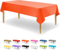Orange Disposable Plastic Tablecloth for Rectangle Tables (12 Pack) Table Cloths for Parties, Halloween, Events & Weddings, Indoors Outdoors, 54 x 108 inches, Plastic Table Cover