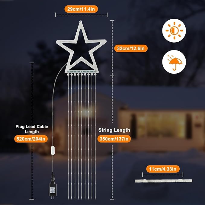PUHONG Color Changing Christmas Lights, 335 LED RGB String Light with Remote & Timer, Waterproof Outdoor Twinkle Christmas Tree Lights for New Year, Halloween, Birthaday, Party Decor (RGB)