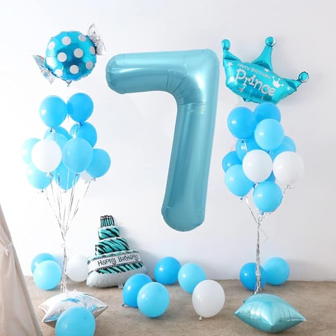 Pearlescent Blue Number 0 Balloon 40 Inch, 0 Balloon Numberfor 10th 20th 30th 40th 50th 60th Birthday Decorations, Pearlescent Blue Party Supplies for Men Women
