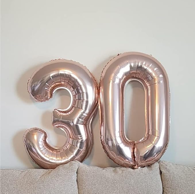 40 Inch Rose Gold Number Balloon 0, Large Number Foil Mylar Balloons for Birthday Party Celebration Decorations Supplies, Digital Balloons for Wedding Anniversary Events Decorations