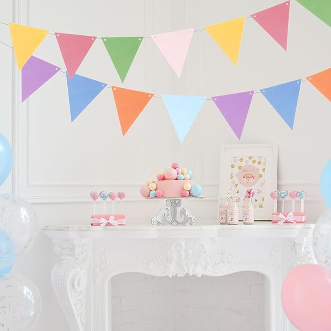 MECCANIXITY Birthday Banner 16 Feet Colorful Birthday Decorations CardStock Birthday Sign with Pennant Banner Flags for Birthday Decor Backdrop Festival Party Supplies