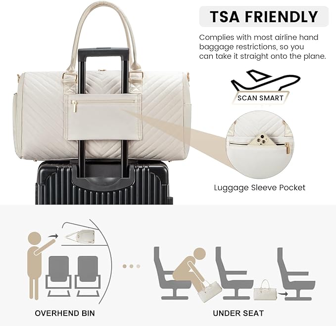 LOVEVOOK Travel Duffle Bag, Weekender Bag for Women with Toiletry Bag, Carry on Overnight Bag with Shoe Compartment, Gym Duffel Bag with Wet Pocket, Mommy Hospital Bags for Labor and Delivery