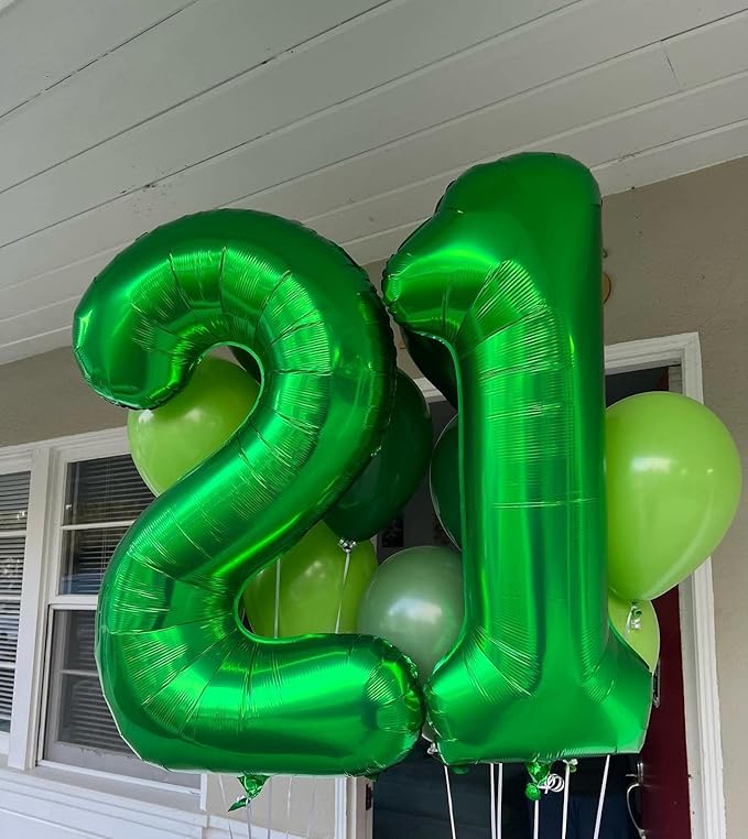 18 Balloon Number, Green Number 18th Birthday Balloons 40 Inch, 18 Years Old Green Birthday Decorations for Boys Girls, 18th Anniversary Decorations