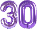 Purple 40 Inch 30 Number Balloons, Balloon Decorations for 30 Birthday, Foil Giant 30 Birthday Graduations Anniversary Party