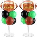 Football Party Balloons Stand Kit 2 Sets with 2 Rugby Ball Foil Balloons Football Themed Party Balloon Centerpiece for Tables for Game Sports Graduation Birthday Footballs Themed Decorations