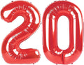 40 Inch Numbers Balloon Red, Large Happy 20th Birthday Decorations for Women, Foil Balloon Number for Wedding Marriage Proposa Big Events Family Reunions Party Supplies
