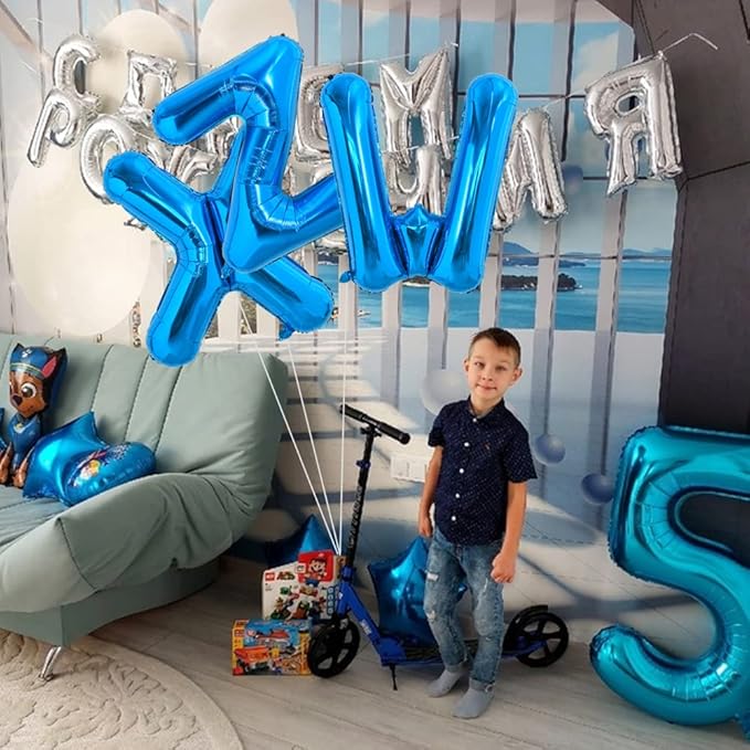 TONIFUL 40 Inch Large Blue Letter W Balloon - Giant Alphabet Foil Mylar for 2026 Graduation Birthday Party, Anniversary, New Year, Graduation Supplies Decorations