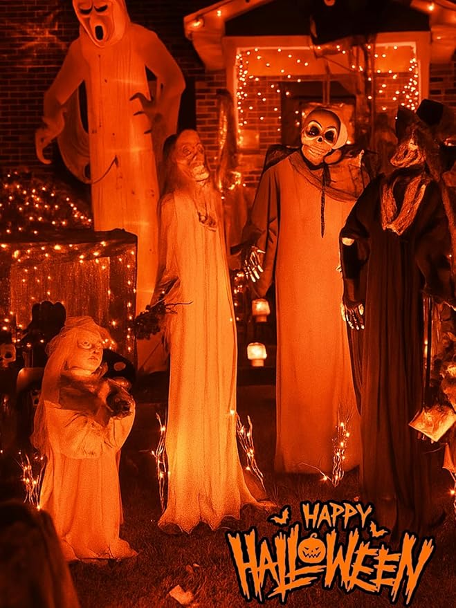 Halloween String Lights Battery Operated with Auto Timer, 33FT 100 LED Waterproof Orange String Lights with 8 Modes, Fairy Twinkle Light for Indoor & Outdoor Bedroom Fall Decor Halloween Decorations