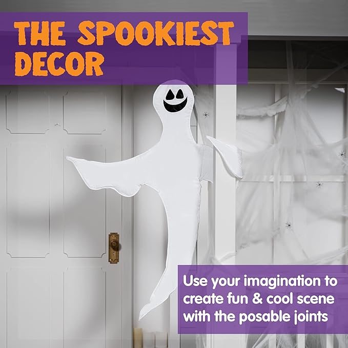 JOYIN 2 Pcs 53” Halloween Decoration Outdoor, Halloween Tree Wrap Ghost Decoration Outdoor, Smiling Hanging Ghost Design for Lawn, Tree, Party Supplies, Haunted House Wrap Decor