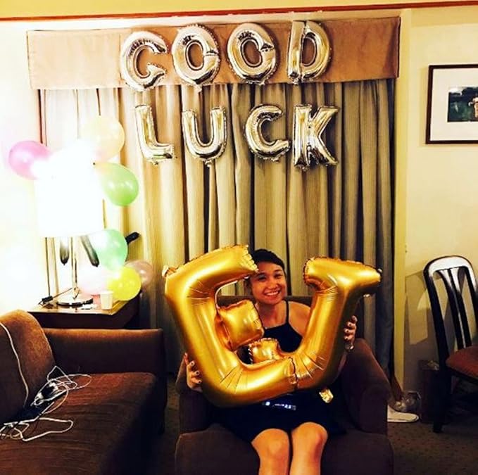 Glanzzeit 16 Inch Silver Foil Balloons Letters A to Z Numbers 0 to 9 for Prom Wedding Birthday Party Decor (Letter C)