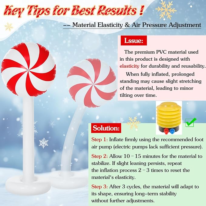 2 Pcs Christmas Inflatable Outdoor Decorations 4 FT Christmas Candy Inflatable Column Decoration for Winter Xmas Lawn Yard Garden Home Decor