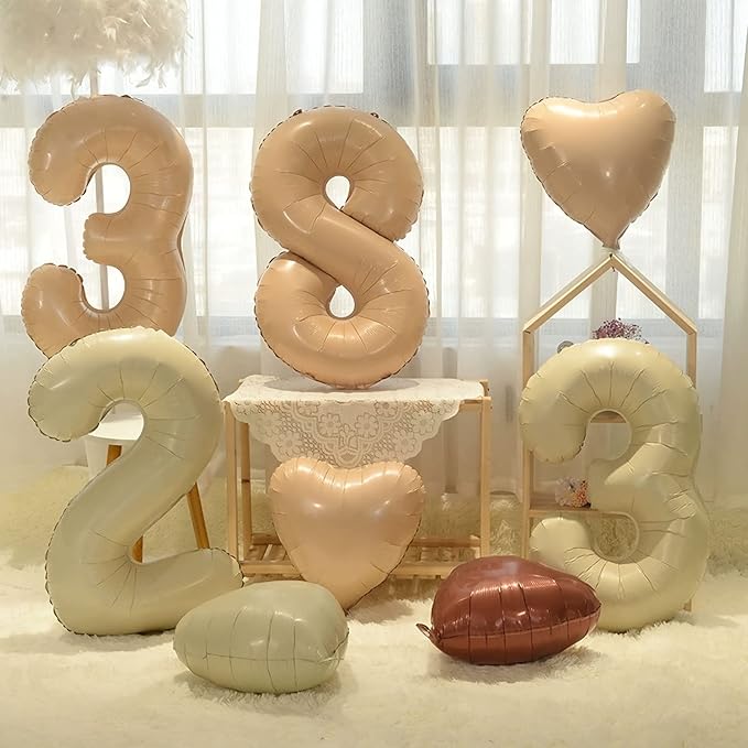1 Balloon, Number 1 Balloons 40 Inch, Beige Large Big Foil Number 1 Balloon for First Birthday Party Graduation Wedding Anniversary Baby Shower Bachelorette Decoration Supplies