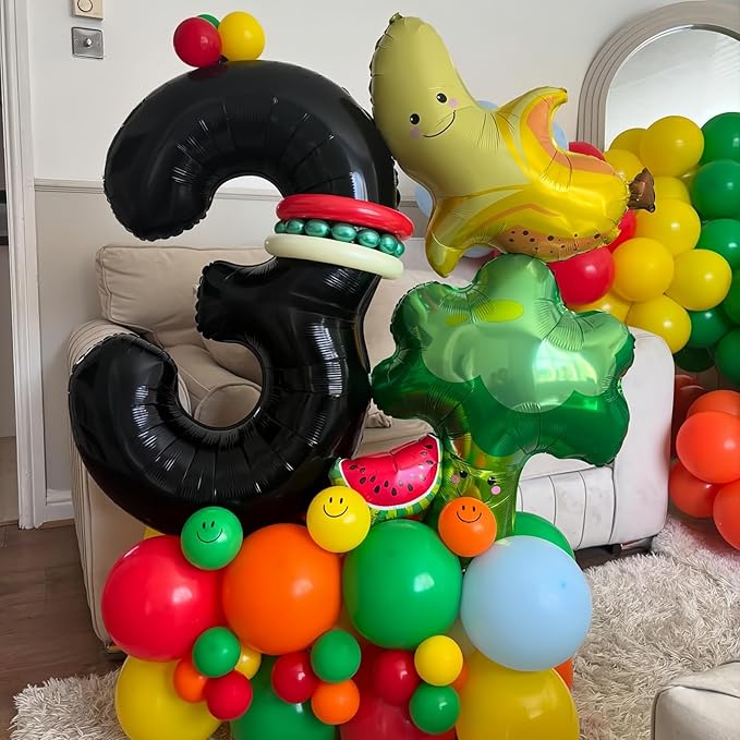 Black 6 Balloon Number,40 Inch Number 6 Balloon Large Black 6 Foil Mylar Helium Balloon for Birthday Party Decorations