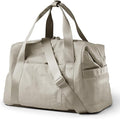 BAGSMART Gym Bag for Women, Carry on Weekender Overnight Bag, Travel Duffel Bags with Trolley Sleeve, Personal Item Travel Bag Tote Bag Workout Dance Bag, Beige-M