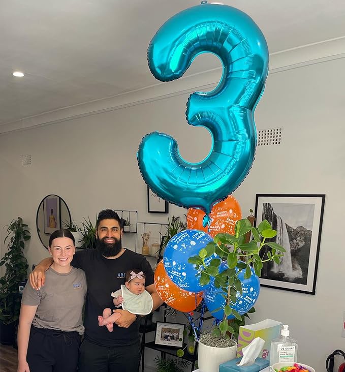 Light Blue Number 9 Balloon 40 Inch, 9 Balloon Number, 9th Birthday Decorations, Light Blue Party Supplies for Boys Girls