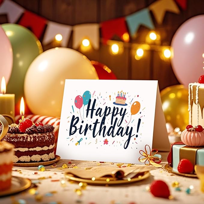 24 Pack Birthday Cards, Messages, Envelopes, and Stickers | 4x6 Inch Happy Birthday Cards Bulk for Family, Kids, Friends, Work, and Office Celebrations. (24 Pcs Cards With Cute Style)