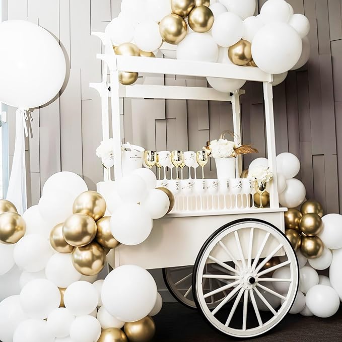 White Balloons, 66pack 12inch White Pearl Latex Party Balloons for Wedding, Birthday, Graduation, Bridal Shower, Baby Shower, Bachelorette and Engagement Decorations