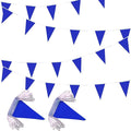 100 Feet Blue Pennant Banners Flags String Hanging Triangle Bunting Flags,Party Decorations for Grand Opening,Kids Birthday,Carnival,60 PCS