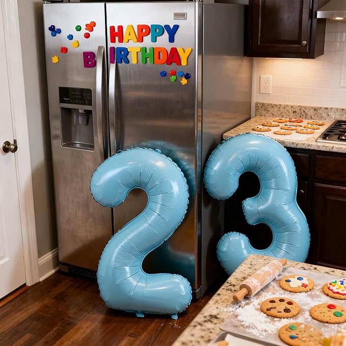 40 Inch Large Foil Helium Number Balloon Birthday Wedding Party 0-9 (Baby Blue, 6)