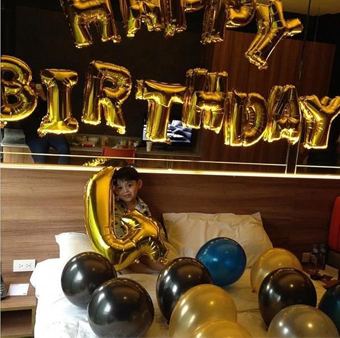 Glanzzeit 16 Inch Gold Balloons Decor Letters A to Z Numbers 0 to 9 for Wedding Prom Birthday Party (Letter I)