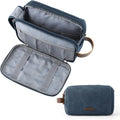 BAGSMART Toiletry Bag for Men, Canvas Travel Toiletry Organizer Dopp Kit Water-resistant Shaving Bag for Toiletries Accessories,Navy Blue-Large