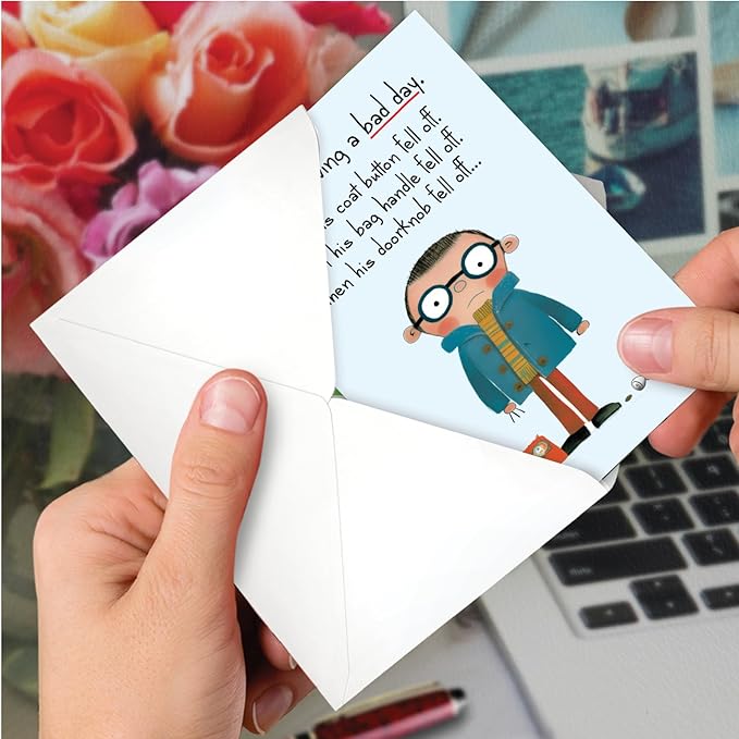 NobleWorks, Funny Birthday Paper Card with 5 x 7 Inch Envelope (1 Card) Bday Fall Off C10829BDG