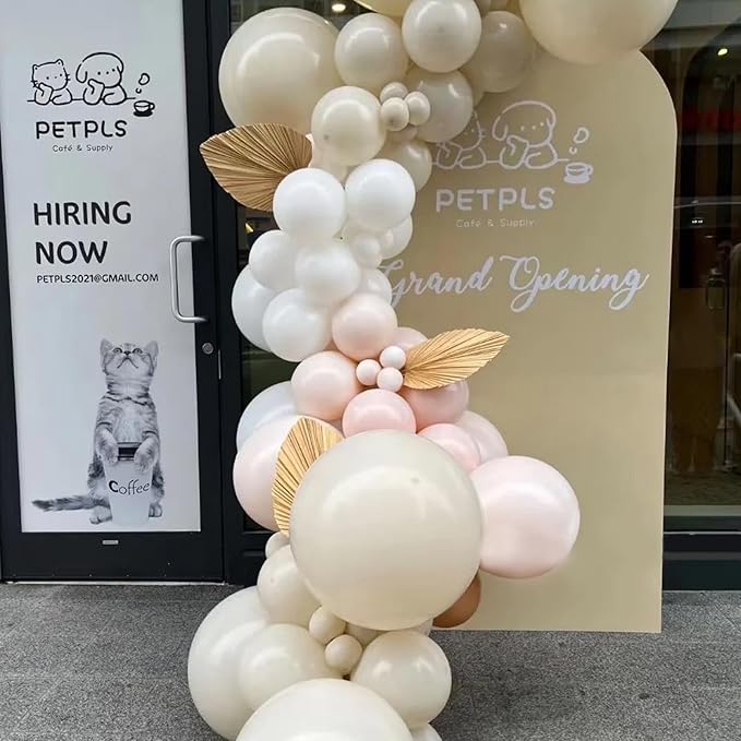 90pack Ivory Balloons Different Size 18/12/10/5 Inch Ivory White Balloon Garland Arch Kit for Graduation, Wedding, Birthday, Princess Theme, Baby Shower, Anniversary Party Decorations