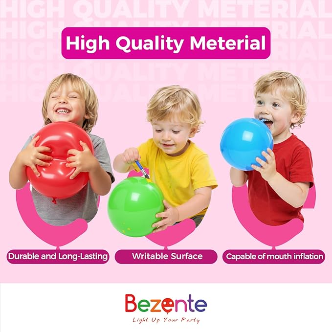 Bezente Yellow Balloons Latex Party Balloons - 100 Pack 12 inch Round Helium Yellow Balloons for Birthday Sunflower Party Decorations