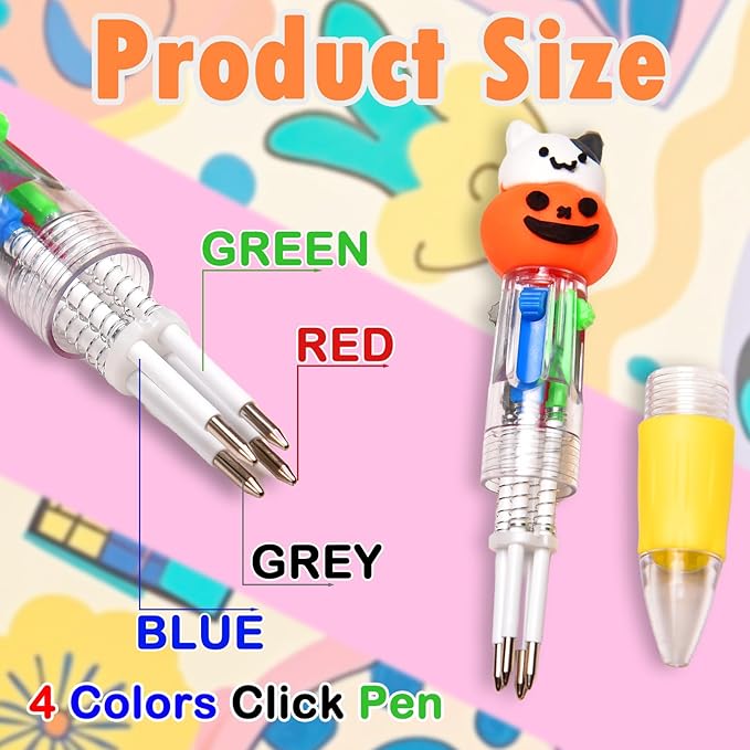 60Pcs Mini Multicolor Pens in One 4-in-1, Cute Pens Bulk for Party Favors, Back To School Gifts Delightful Ballpoint Pen Classroom Prizes